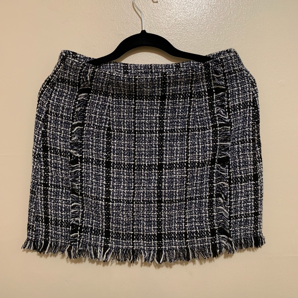 Tweed plaid mini skirt